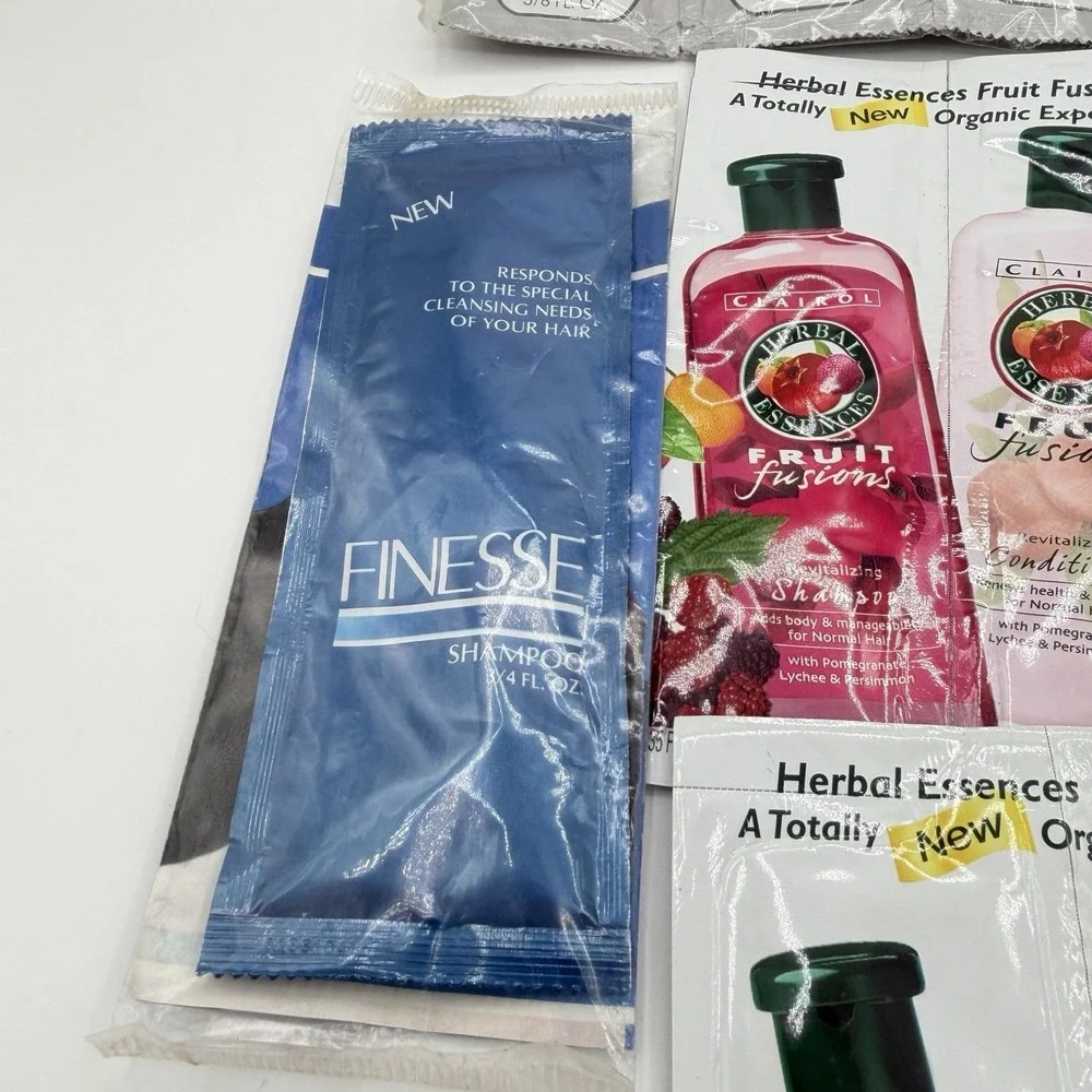Vintage 1981-2001 Shampoo Sample Travel Packs Lot Clairol Style Finesse Swiss
